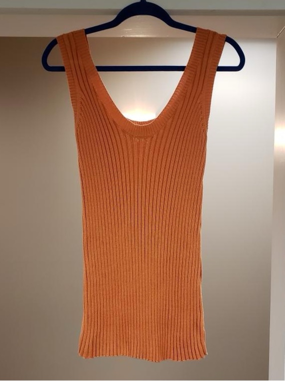 ALLFENIX Ribbed Knit Tank Top in Orange